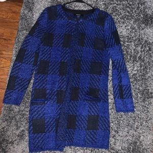 Cardigan Black/Blue Pattern